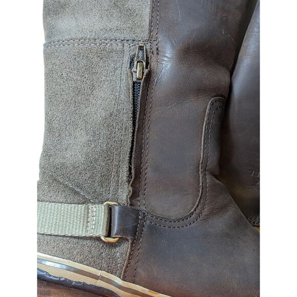 Sorel Boots Womens 6.5 Leather Slimpack Riding Snow Winter Tall Cozy NL2108-326 - Picture 11 of 11